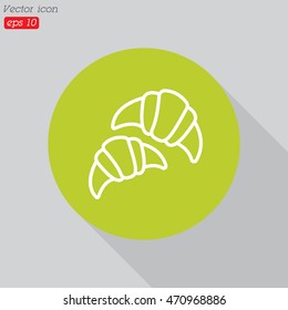 Web line icon. Croissants