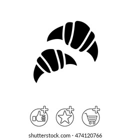 Web line icon. Croissants