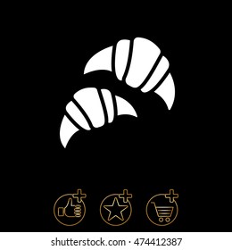 Web line icon. Croissants