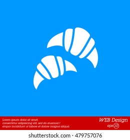 Web line icon. Croissants