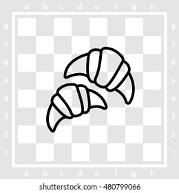 Web line icon. Croissants