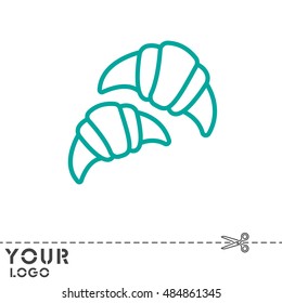 Web line icon. Croissants