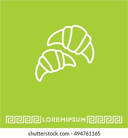 Web line icon. Croissants