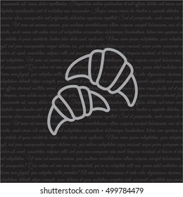 Web line icon. Croissants