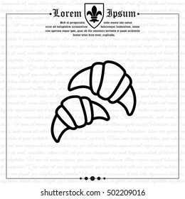 Web line icon. Croissants