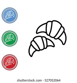 Web line icon. Croissants