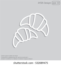 Web line icon. Croissants