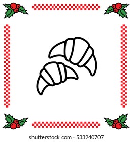 Web line icon. Croissants