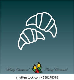 Web line icon. Croissants