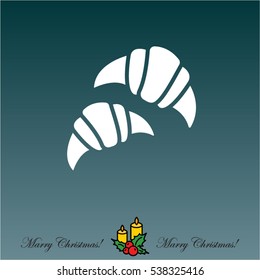 Web line icon. Croissants