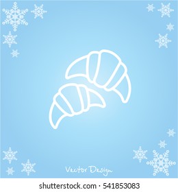 Web line icon. Croissants