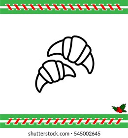 Web line icon. Croissants