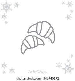 Web line icon. Croissants
