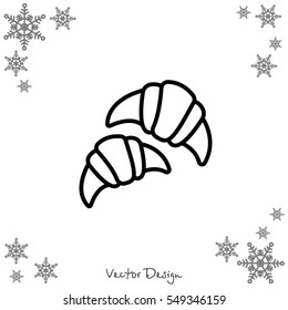 Web line icon. Croissants