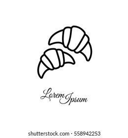 Web line icon. Croissants