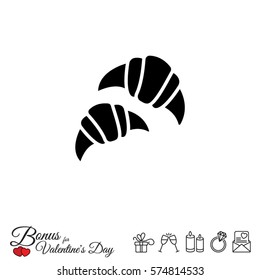 Web line icon. Croissants