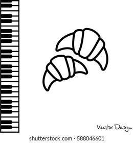 Web line icon. Croissants