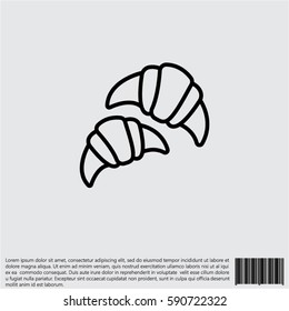 Web line icon. Croissants