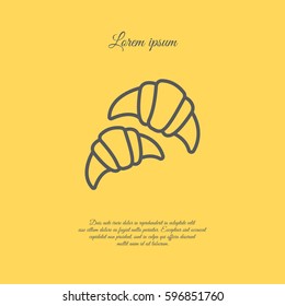 Web line icon. Croissants