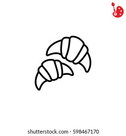 Web line icon. Croissants