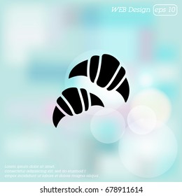 Web line icon. Croissants