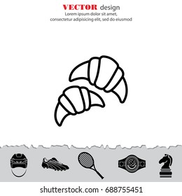 Web line icon. Croissants