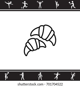 Web line icon. Croissants