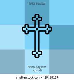 Web line icon. Cross
