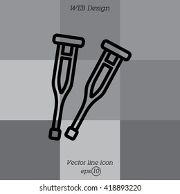 Web line icon. Crutches