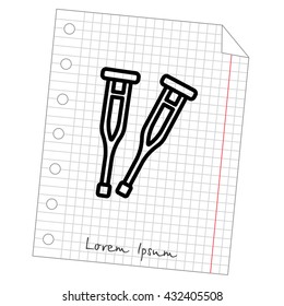 Web line icon. Crutches
