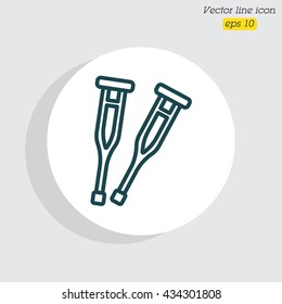 Web line icon. Crutches