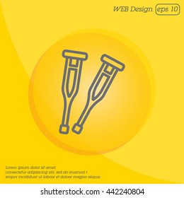 Web line icon. Crutches