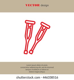 Web line icon. Crutches