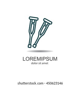 Web line icon. Crutches