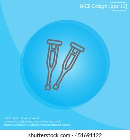 Web line icon. Crutches