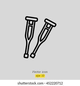 Web line icon. Crutches