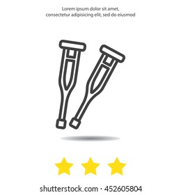 Web line icon. Crutches