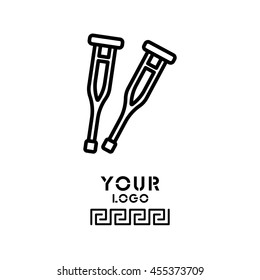 Web line icon. Crutches