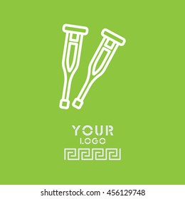 Web line icon. Crutches