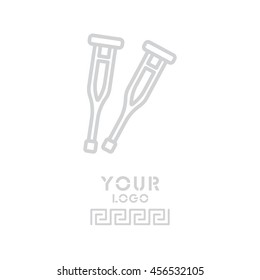 Web line icon. Crutches