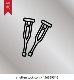 Web line icon. Crutches