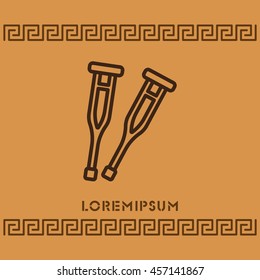 Web line icon. Crutches