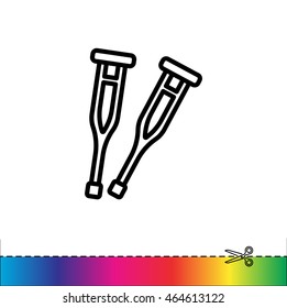 Web line icon. Crutches