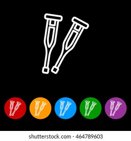 Web line icon. Crutches