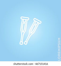 Web line icon. Crutches
