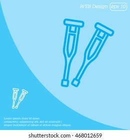 Web line icon. Crutches