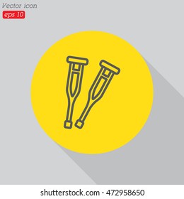 Web line icon. Crutches
