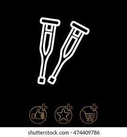 Web line icon. Crutches
