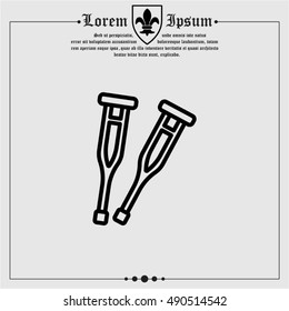 Web line icon. Crutches