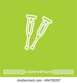 Web line icon. Crutches